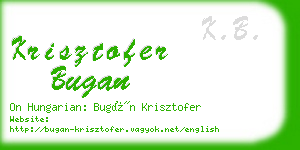 krisztofer bugan business card